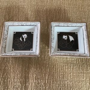 Cartier trinket trays. Set of two   Panda motif